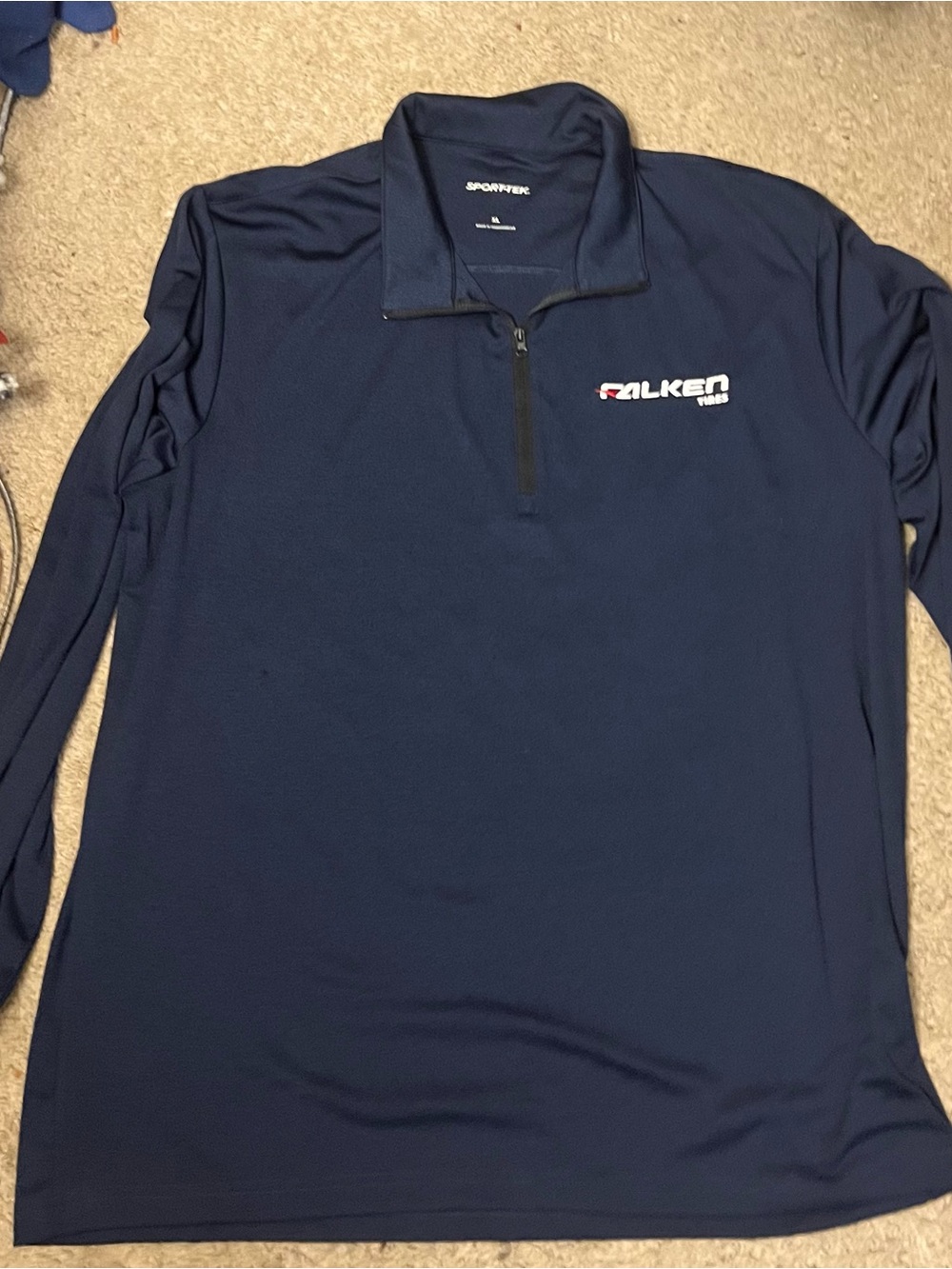Sport-Tek Falken Tires Men's Navy Blue 1/4 Quarter Zip Long Sleeve Pullover XL